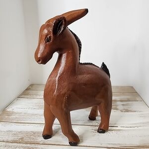 Solid wood hand carved goat Ram room decor figure